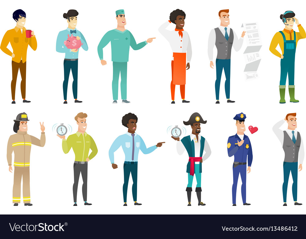 Set of professions characters vector image Set of professions characters
