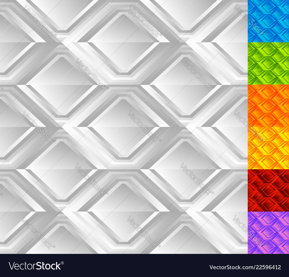 Set of rhombus pattern in 7 color monochrome