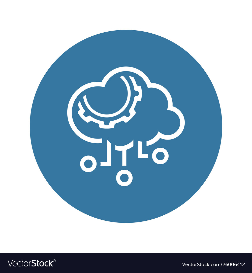 Simple cloud processing icon