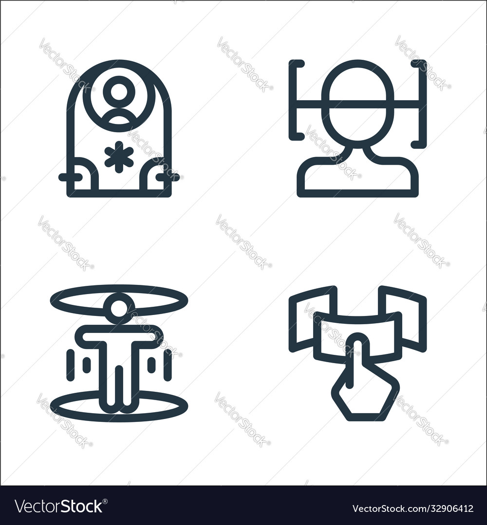Technology future line icons linear set