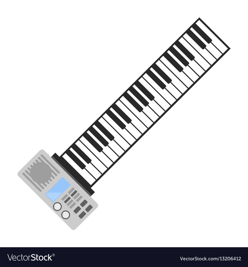 Vintage synthesizer musical equipment flat design