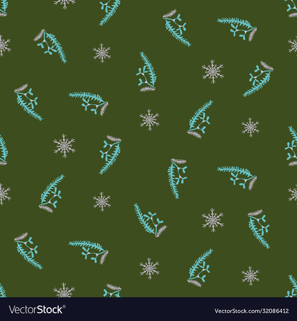 Winter Botanical Snowflake Pattern