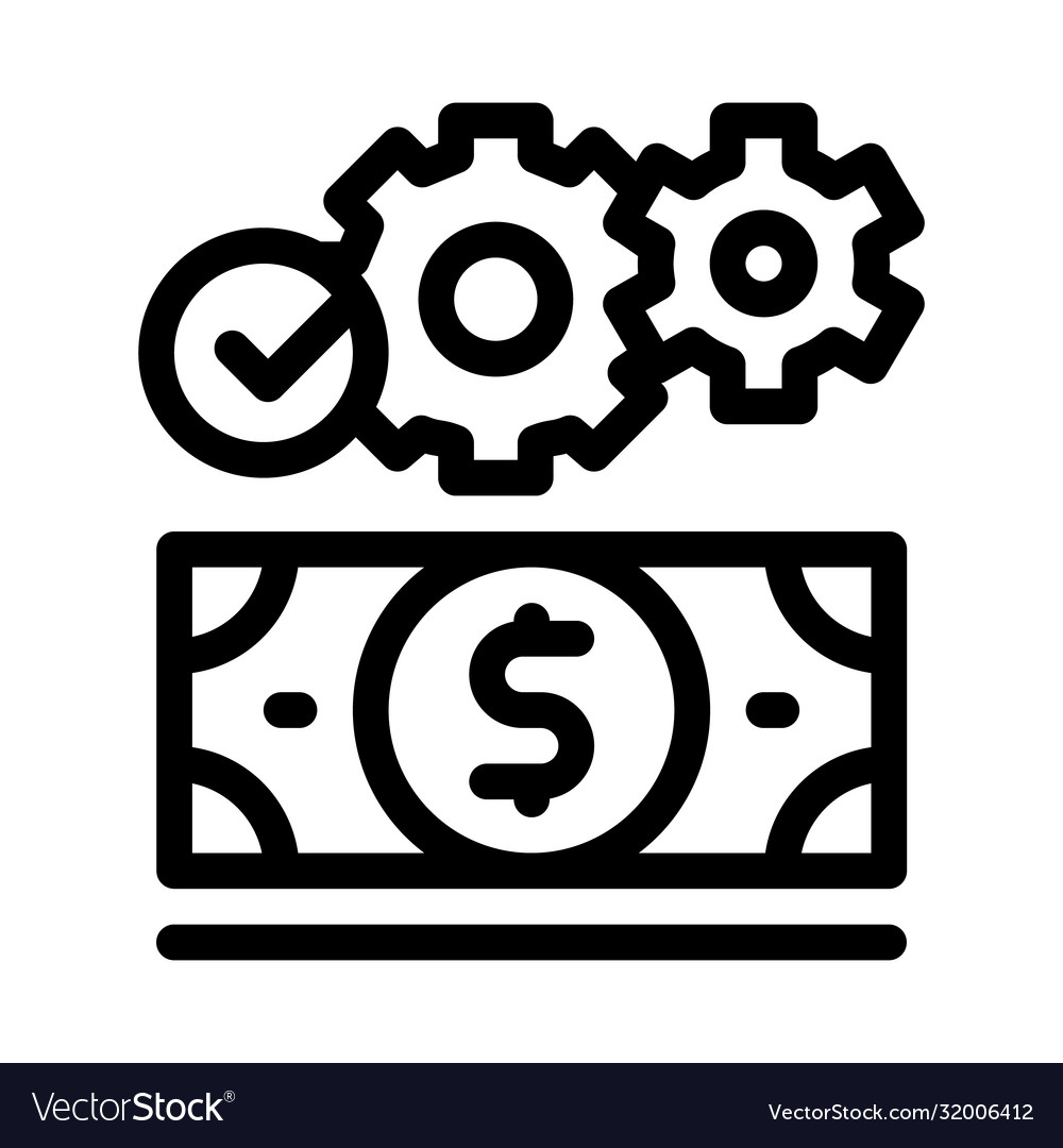 Working money dollar icon outline