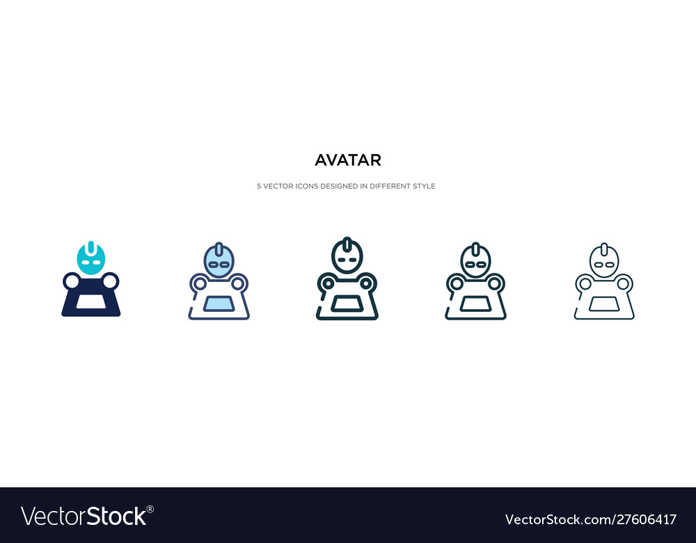 Avatar icon in different style two colored vector image Avatar icon in different style two colored