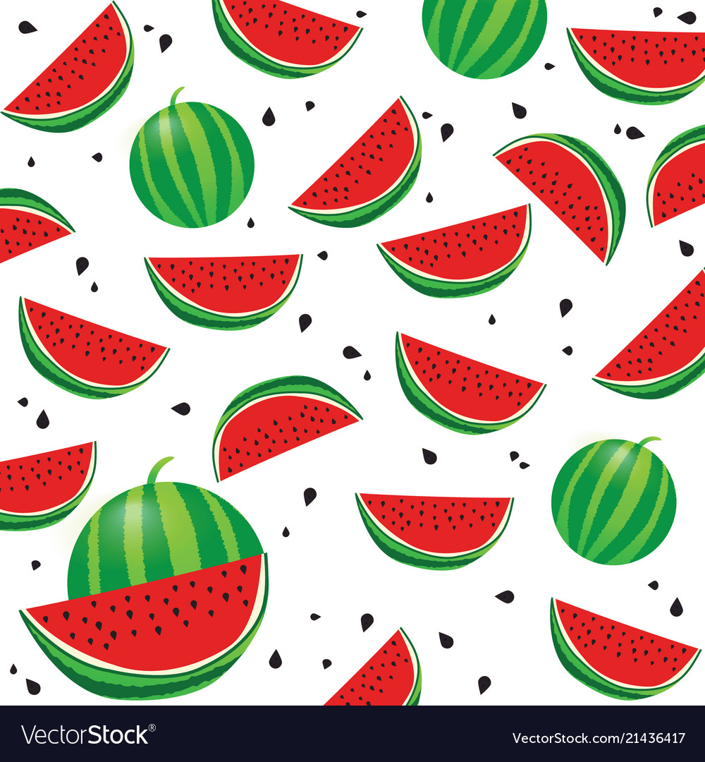 Background Pattern With Watermelon And Seeds Vector Image