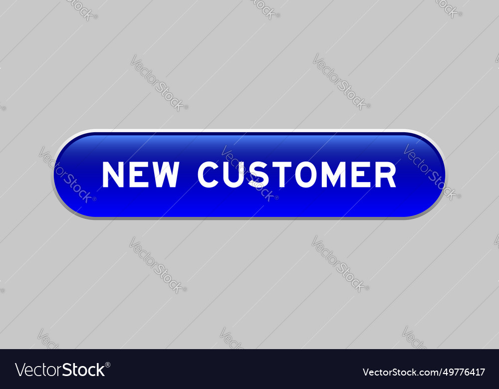 Blue color capsule shape button with word new