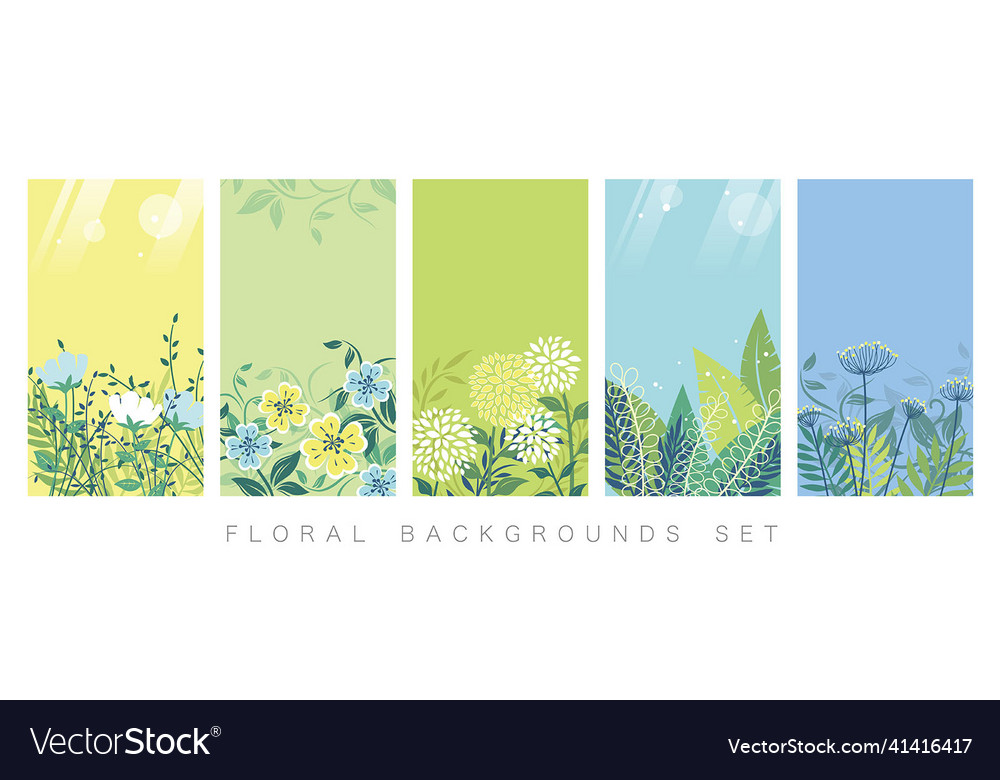 Botanical background set with text space vector image Botanical background set with text space