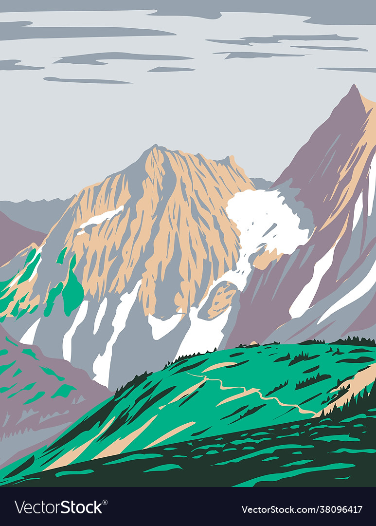 Cascade pass or skagit pass with yawning glacier vector image Cascade pass or skagit pass with yawning glacier