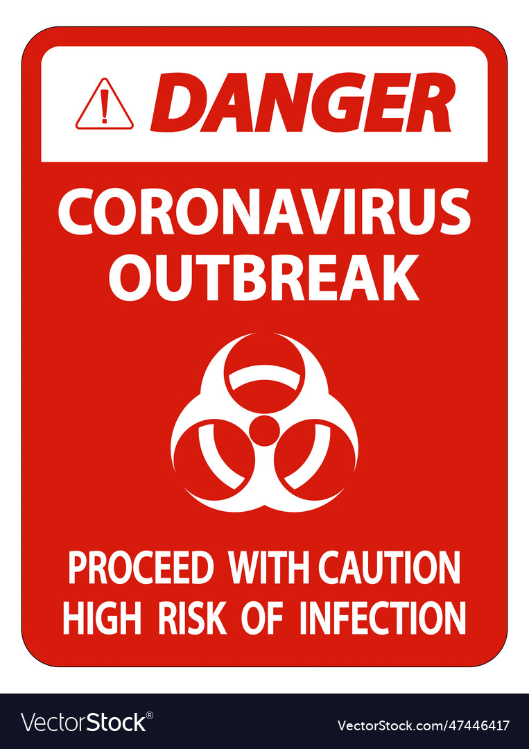 Danger coronavirus outbreak sign isolate on white Vector Image