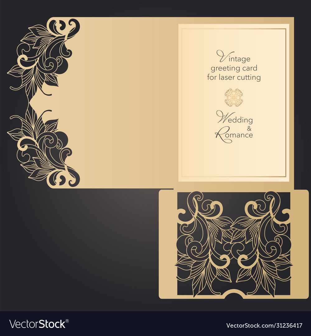 Envelope and postcard template for laser cutting