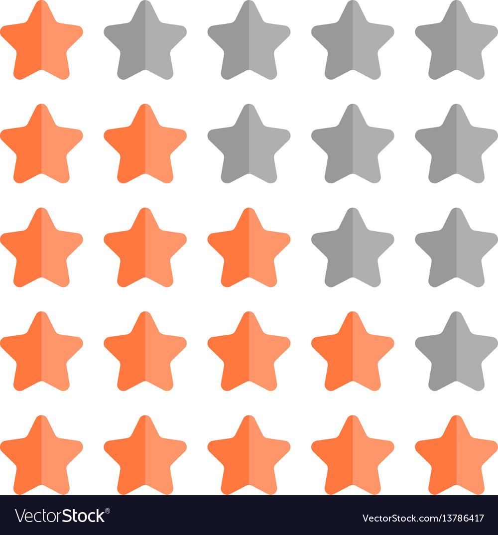 Five Star Rating Icons - Rounded Shapes