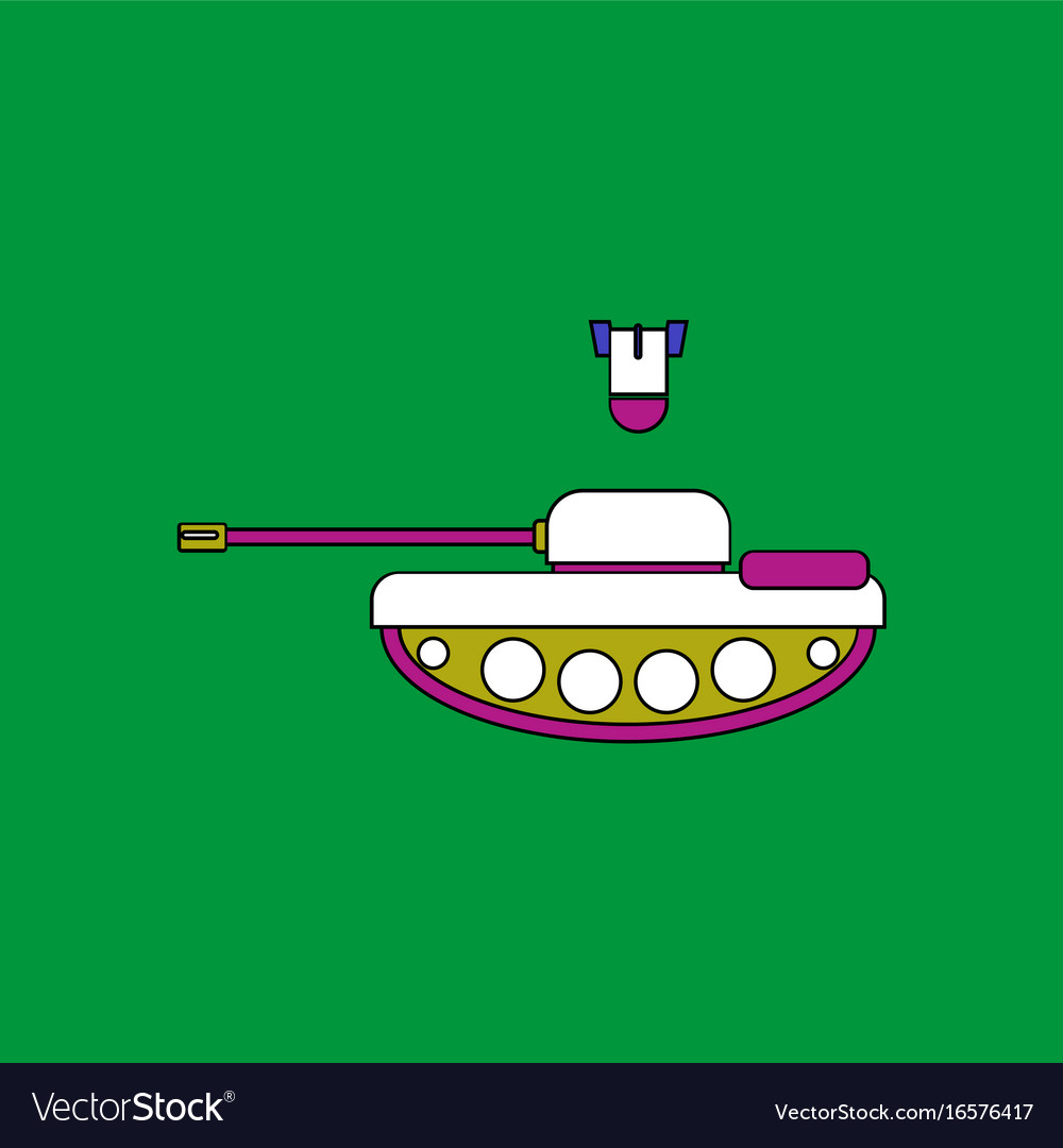 Flat icon design collection tank and mortar shell