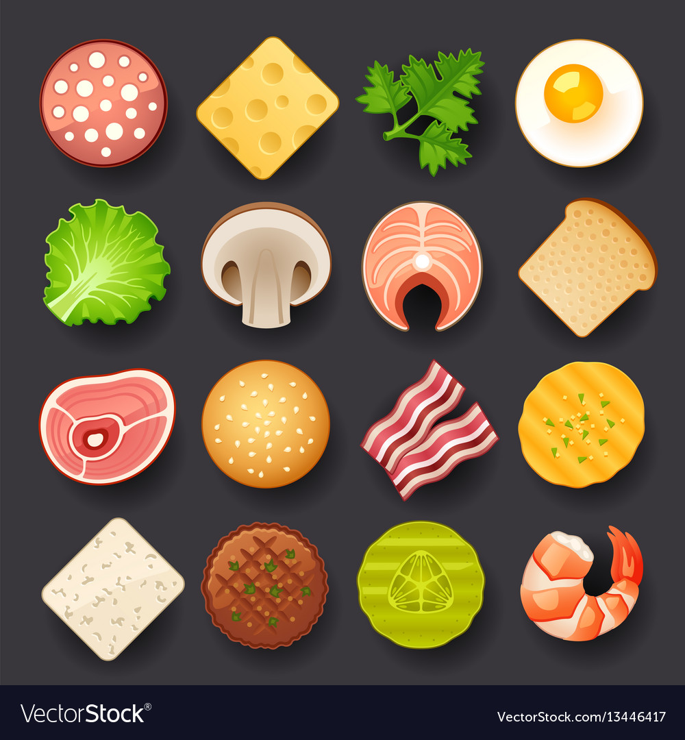 Food icon set Royalty Free Vector Image - VectorStock