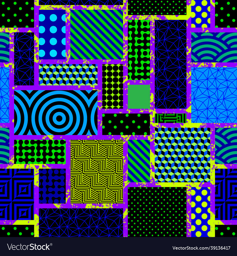 Geometric abstract pattern in patchwork style