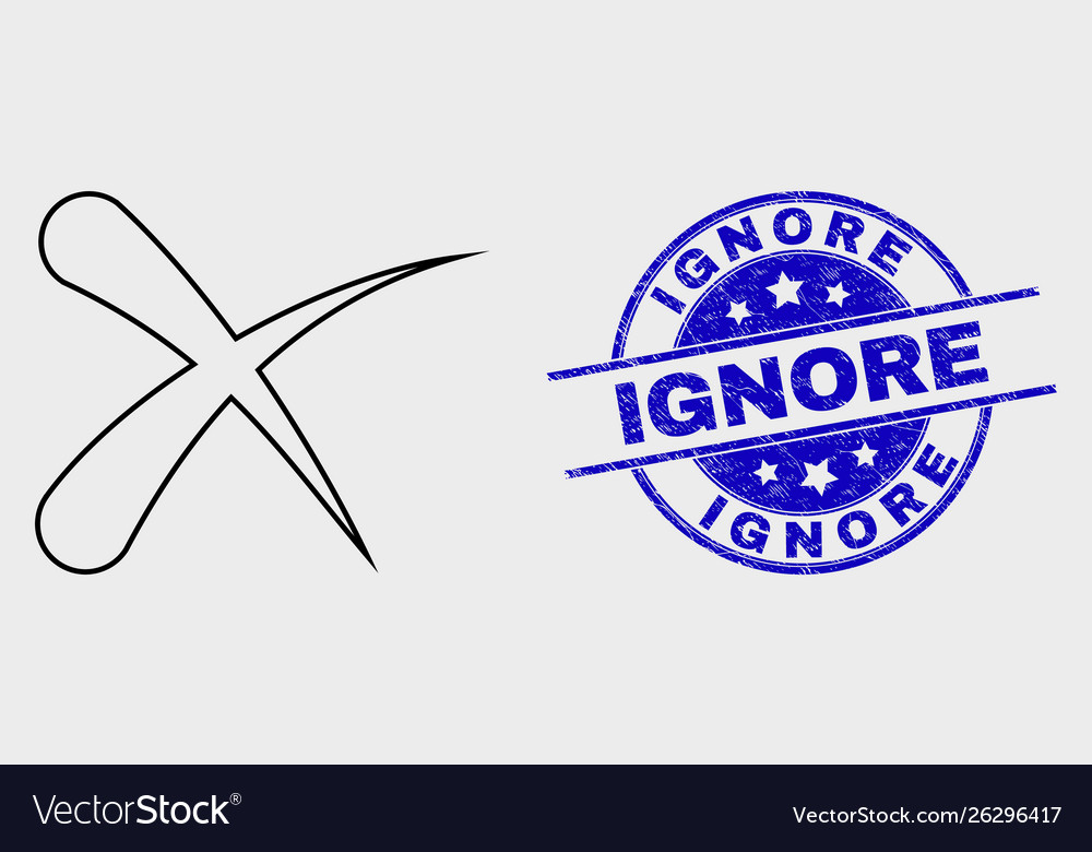 Linear erase icon and scratched ignore