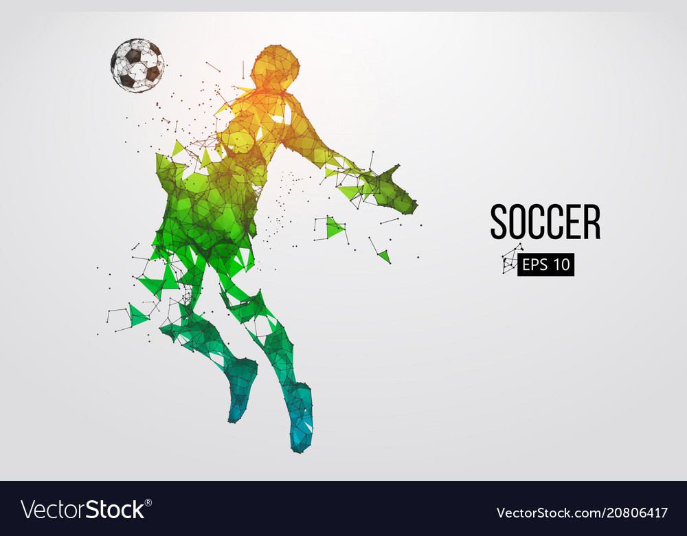 Silhouette of a football player from particles Vector Image