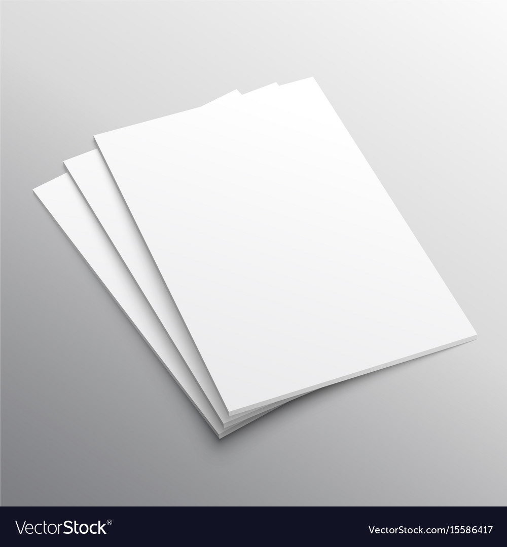 Download Stack Of Three A4 Paper Mockup Display Royalty Free Vector Yellowimages Mockups