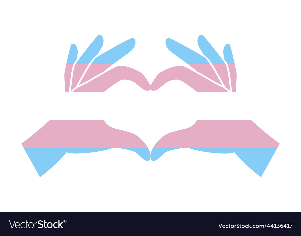 Transgender symbol flag hand heart love icon Vector Image