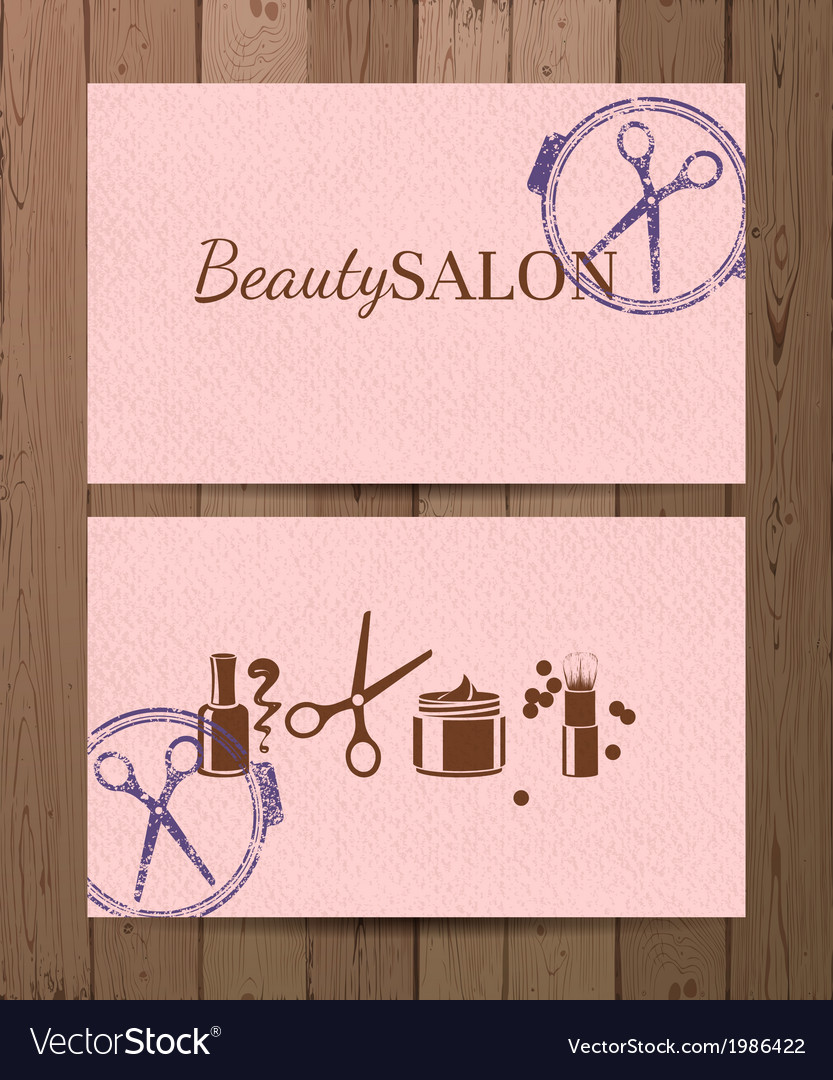 Beauty Salon Cards Royalty Free Vector Image Vectorstock