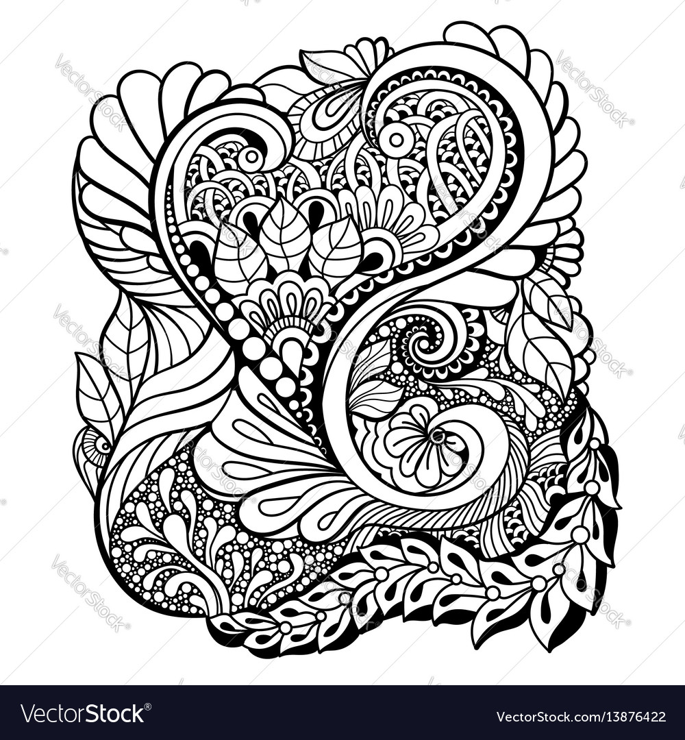 Black and white pattern in a entangle style