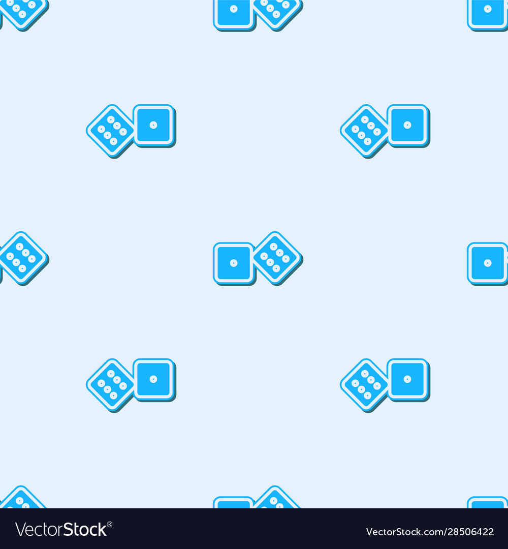 Blue line game dice icon isolated seamless pattern Vector Image Blue line game dice icon isolated seamless pattern