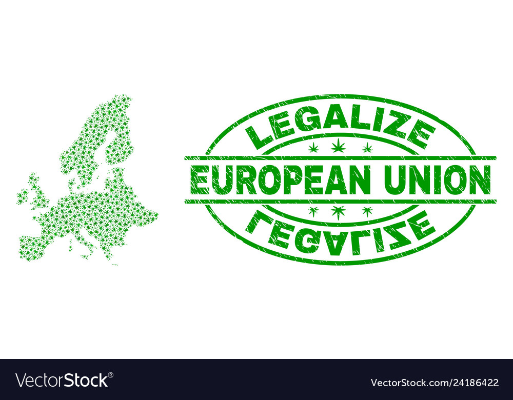 Cannabis lässt Mosaik Europäische Union Karte