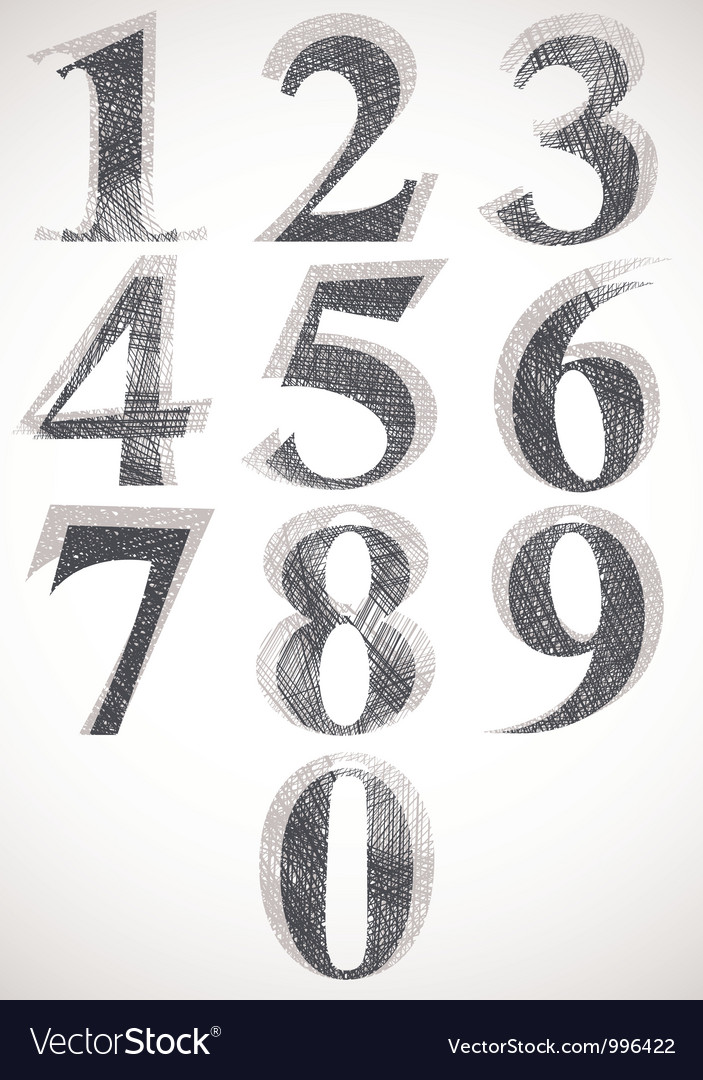 Classic Number Typeset with Sketch Texture
