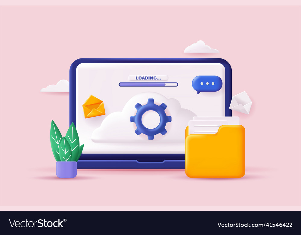 Cloud computing concept 3d vector image Cloud computing concept 3d