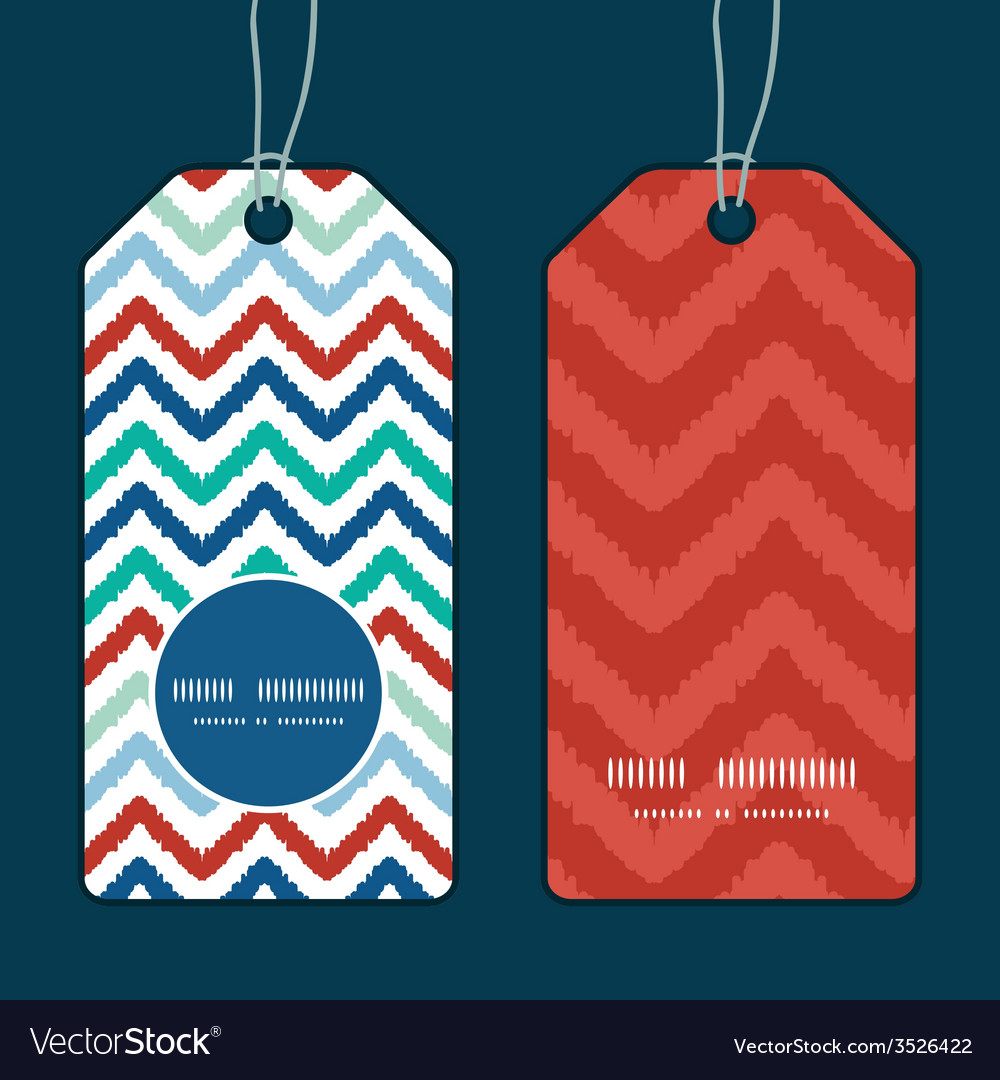 Colorful ikat chevron vertical round frame pattern