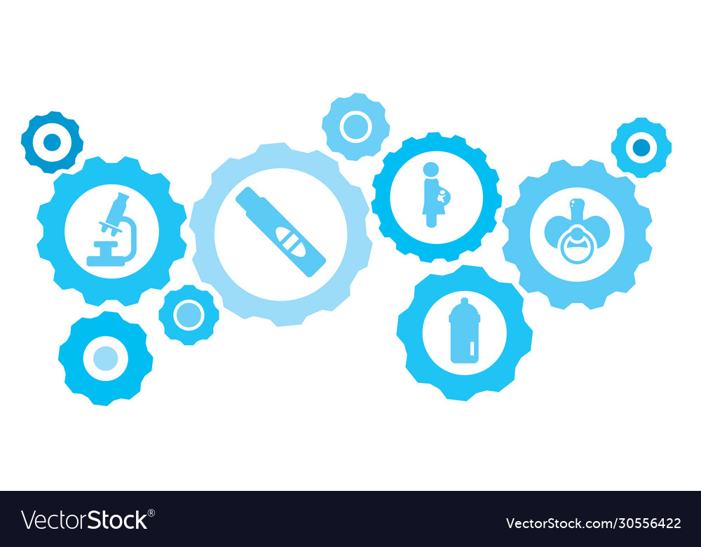 Connected gears and icons for logistic vector image Connected gears and icons for logistic