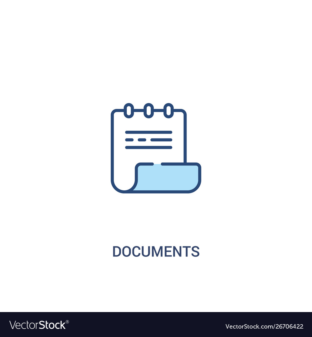 Documents concept 2 colored icon simple line vector image Documents concept 2 colored icon simple line