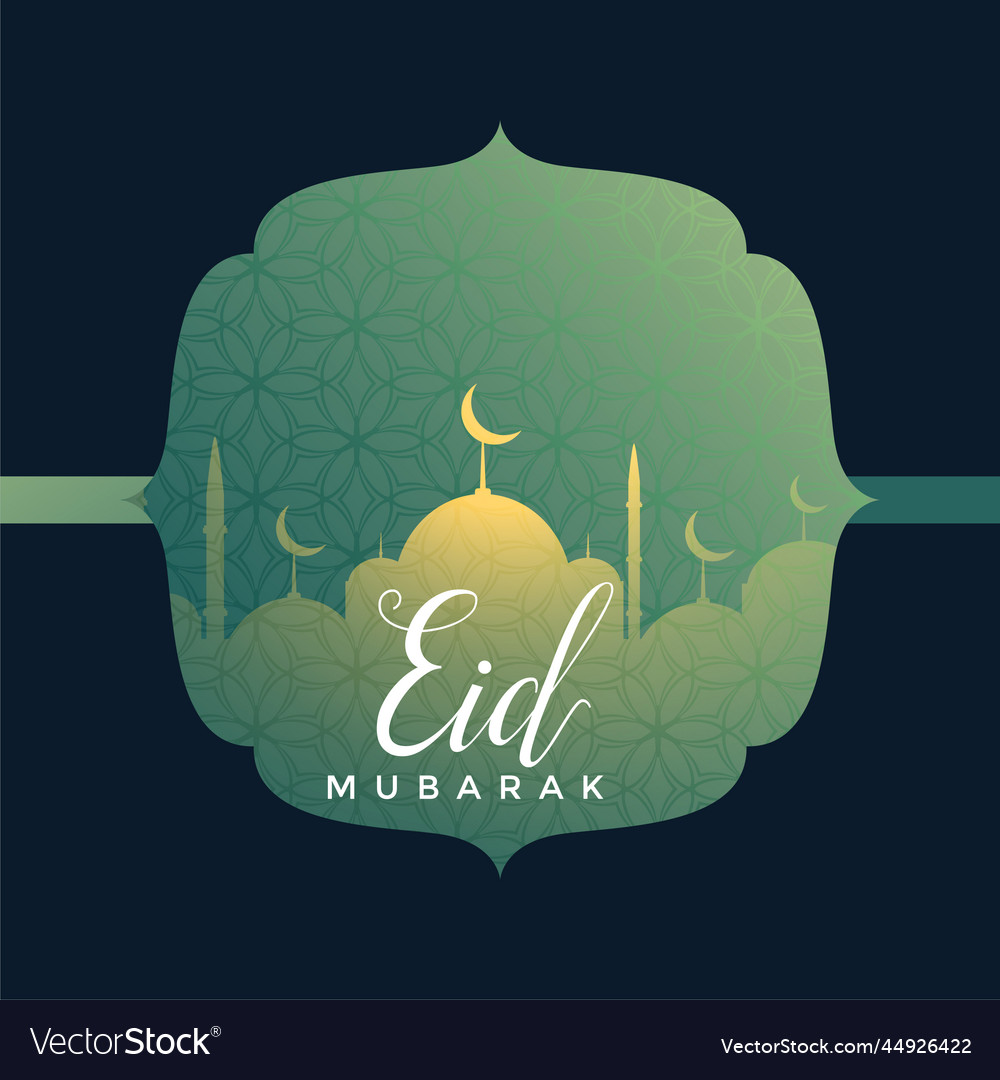 Eid mubarak islamic festival greeting background Vector Image