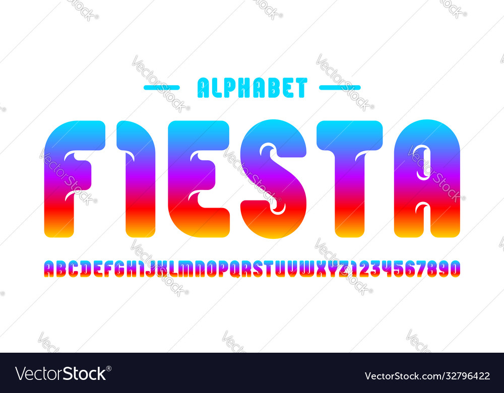 Fiesta Bold Alphabet Font - Colorful Letters