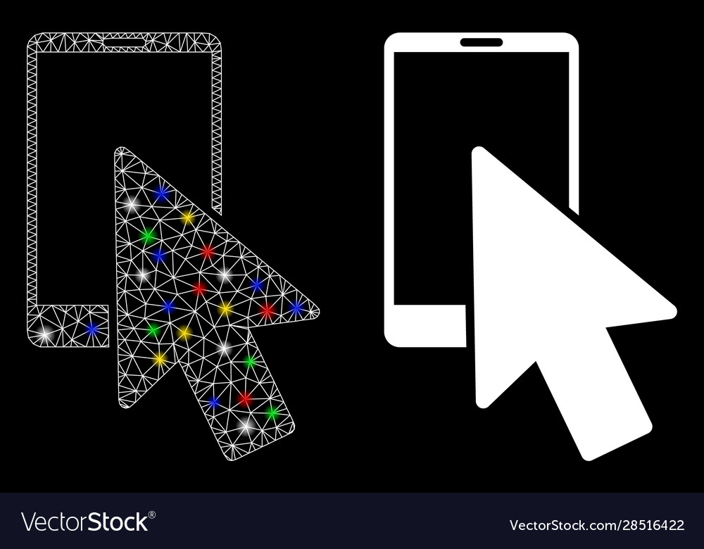 Flare mesh network smartphone arrow pointer icon vector image Flare mesh network smartphone arrow pointer icon