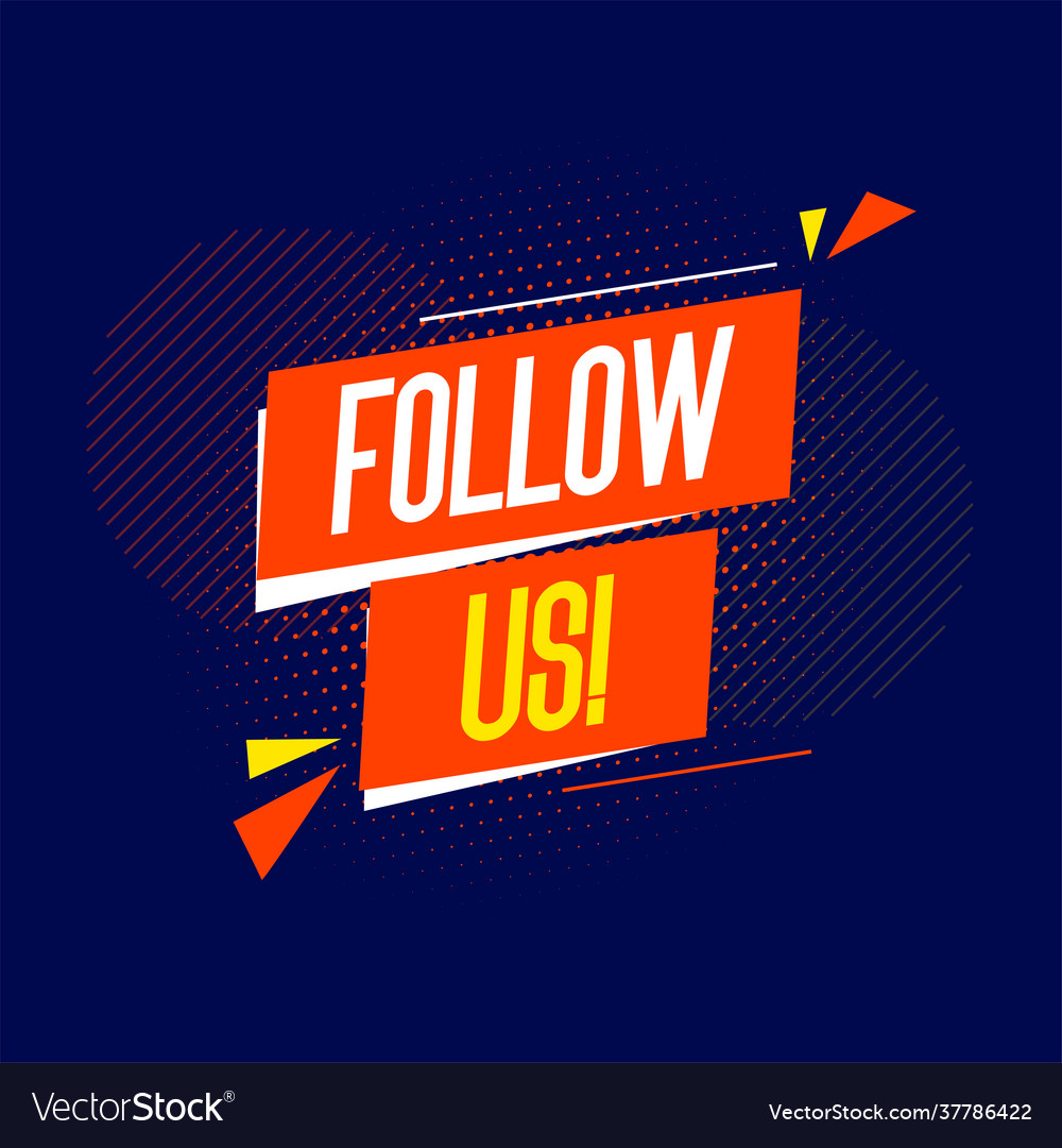 Flat follow us background for social media post Vector Image