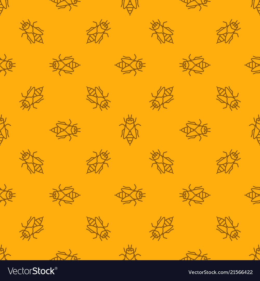 Honey bee yellow seamless pattern