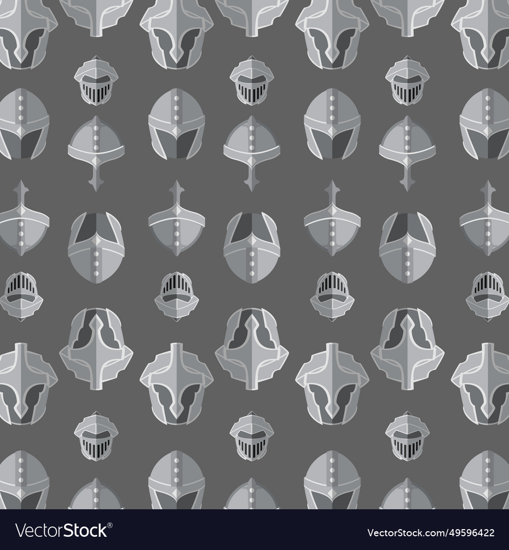 Medieval helmet icons pattern background