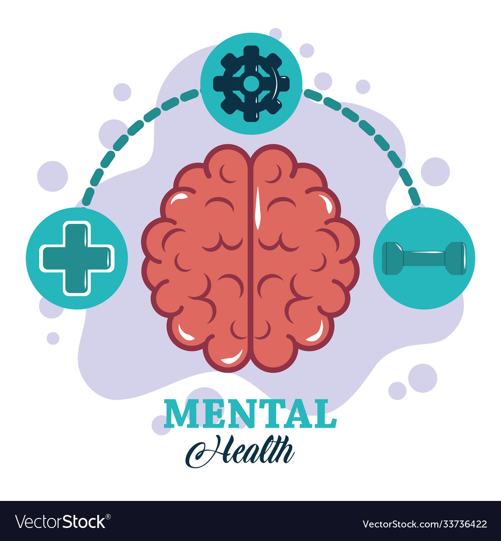 Mental health day left and right brain functions Vector Image