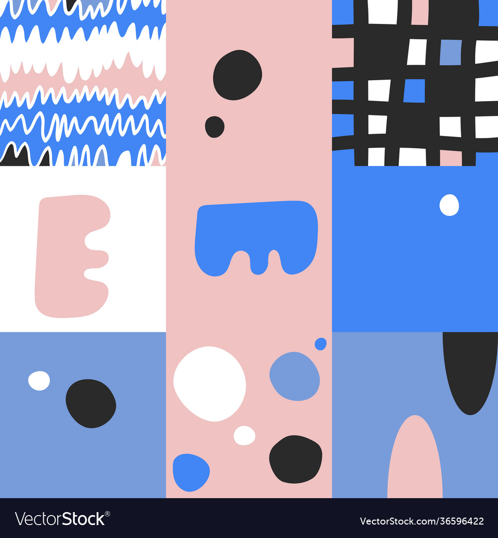 Naive art pattern design vector image Naive art pattern design