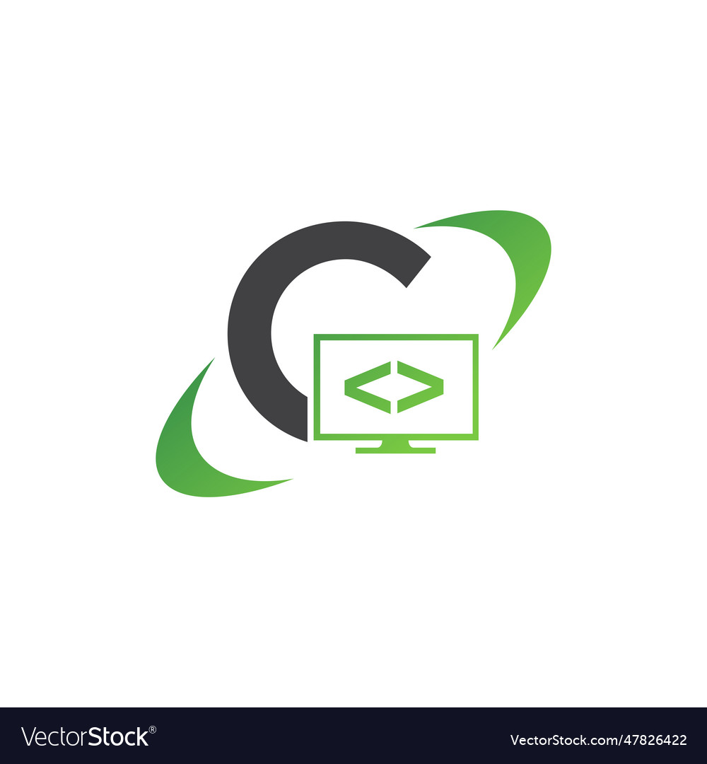 Programming code and technology logo template