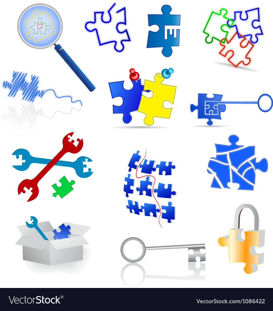 Puzzle icons and elements