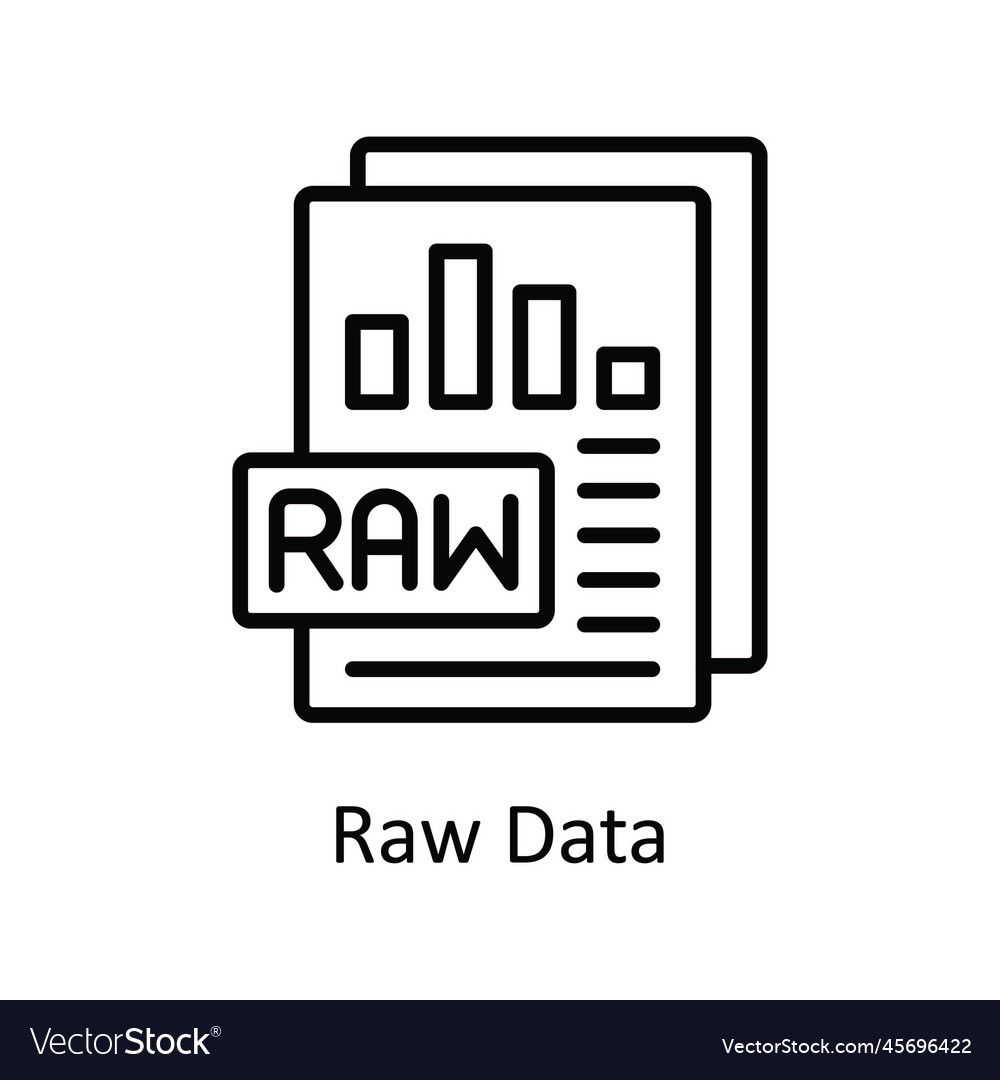 Raw data outline icon design