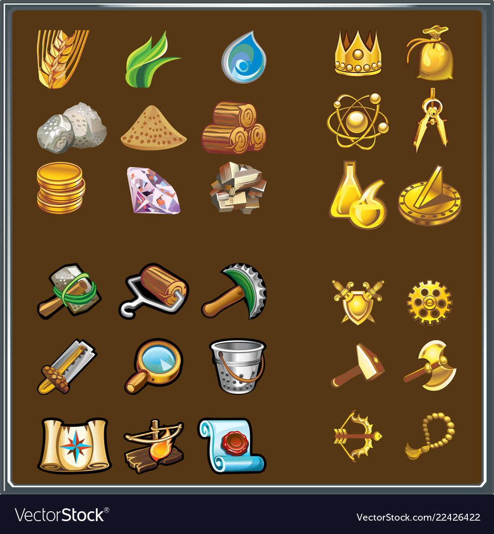 Resources for game various elements Royalty Free Vector