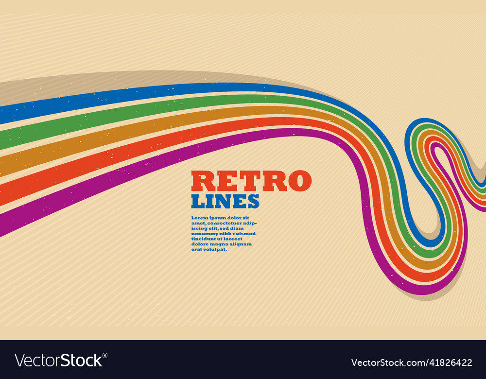 Retro style abstract background with curve lines vector image Retro style abstract background with curve lines
