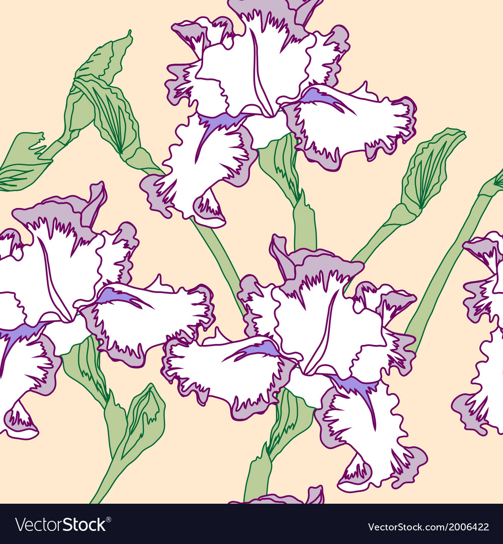 Seamless pattern with irises