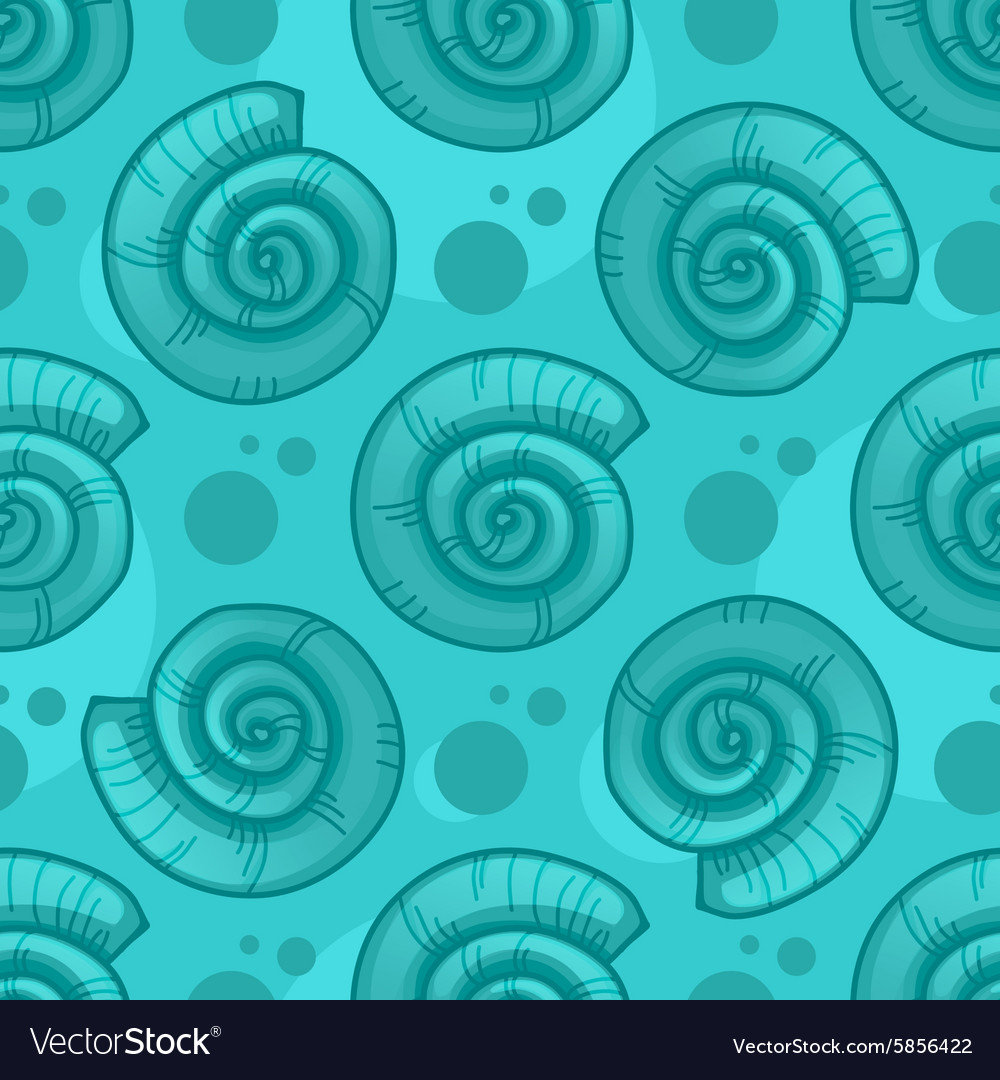 Seamless pattern with sea shells