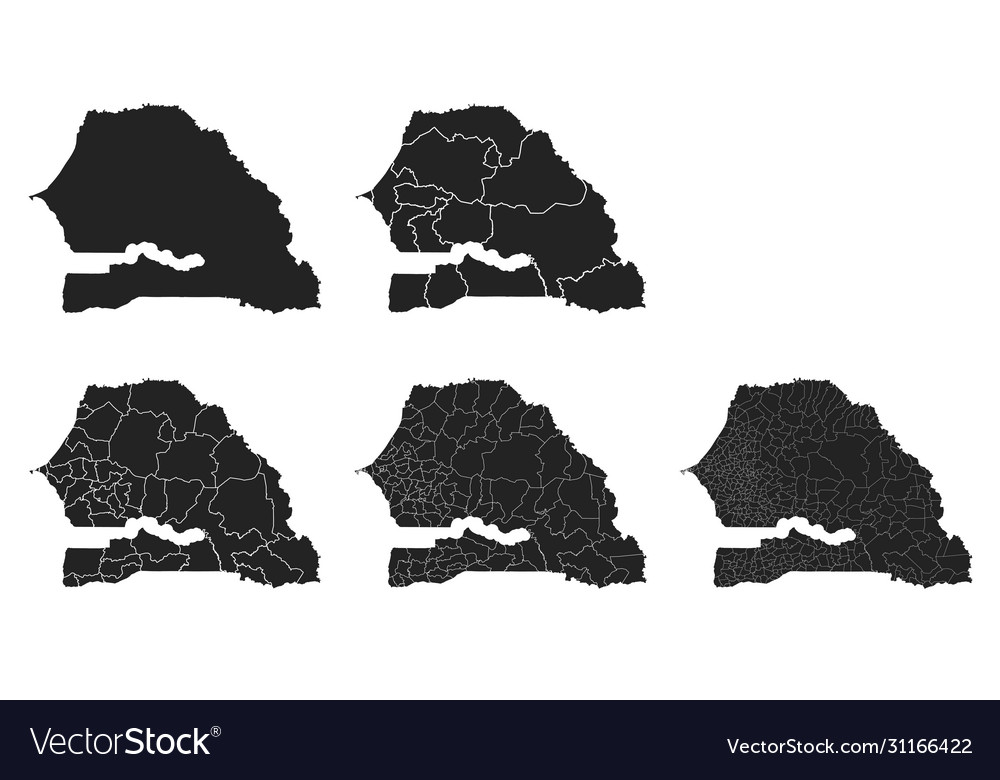 Senegal map with regional division