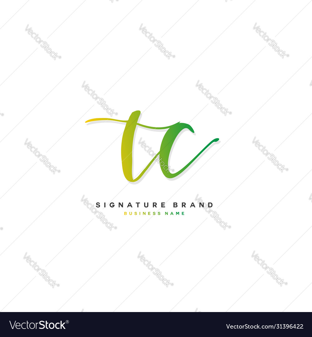 T c tc initial letter handwriting and signature