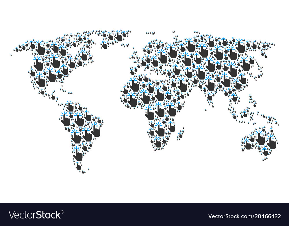 Worldwide map pattern of click items