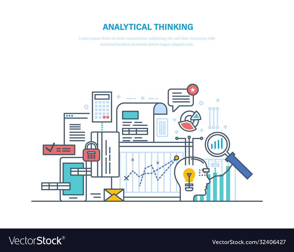 Analytical thinking logical analysis reasoning Vector Image Analytical thinking logical analysis reasoning
